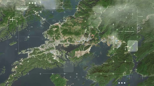 地图 地球俯冲定位 中国 浙江 全球定位系统  航拍视角 影视频素材