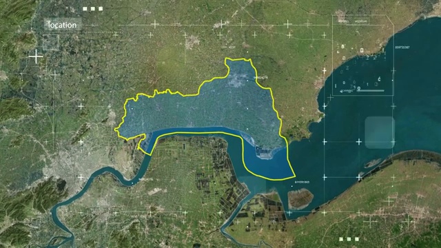 地图 地球俯冲定位 中国 浙江 全球定位系统  航拍视角 影视频素材