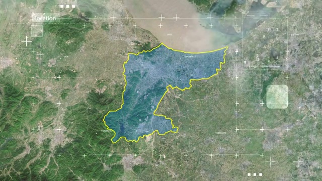 地图 地球俯冲定位 中国 浙江 全球定位系统  航拍视角 影视频素材