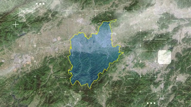 地图 地球俯冲定位 中国 浙江 全球定位系统  航拍视角 影视频素材