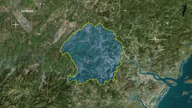 地图 地球俯冲定位 中国 浙江 全球定位系统  航拍视角 影视频素材