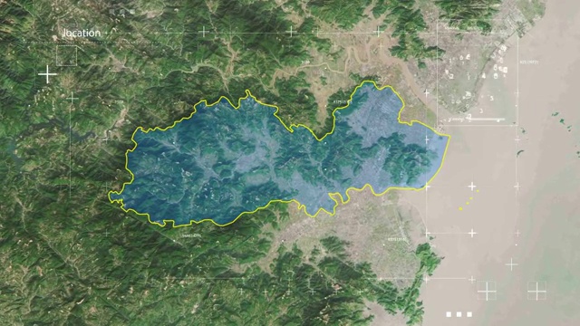 地图 地球俯冲定位 中国 浙江 全球定位系统  航拍视角 影视频素材