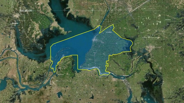 地图 地球俯冲定位 中国 江苏 全球定位系统  航拍视角 影视频素材
