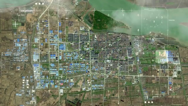 地图 地球俯冲定位 中国 江苏 全球定位系统  航拍视角 影视频素材