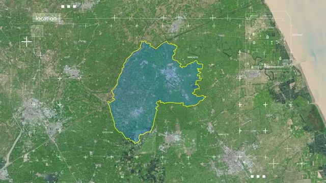 地图 地球俯冲定位 中国 江苏 全球定位系统  航拍视角 影视频素材
