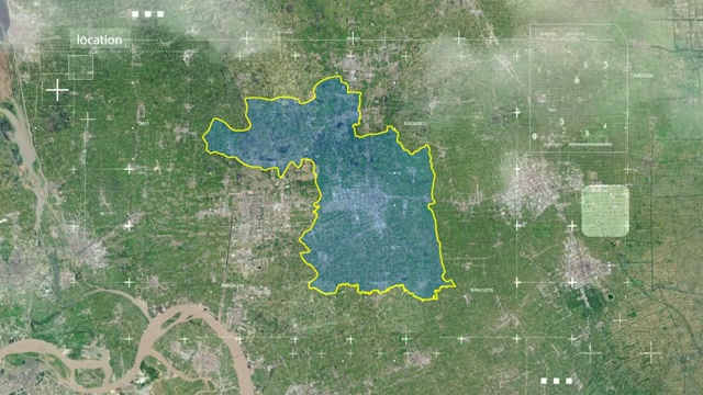 地图 地球俯冲定位 中国 江苏 全球定位系统  航拍视角 影视频素材