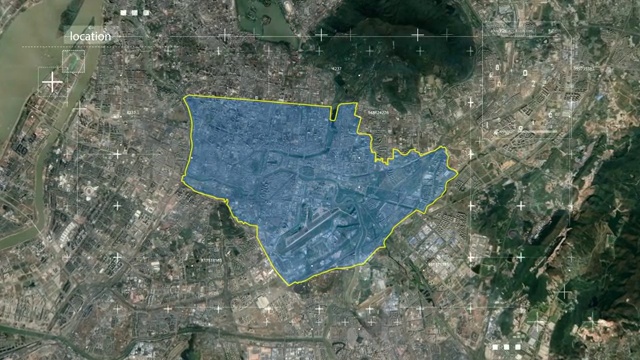 地图 地球俯冲定位 中国 江苏 全球定位系统  航拍视角 影视频素材