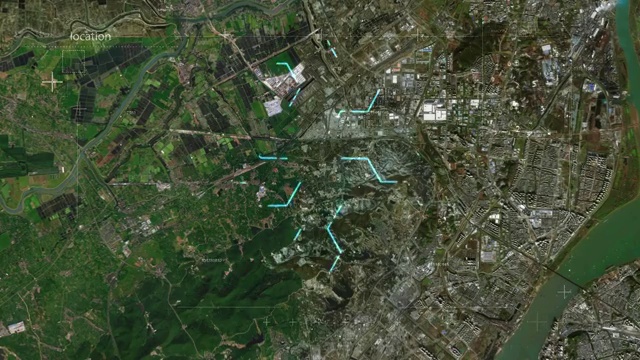 地图 地球俯冲定位 中国 江苏 全球定位系统  航拍视角 影视频素材