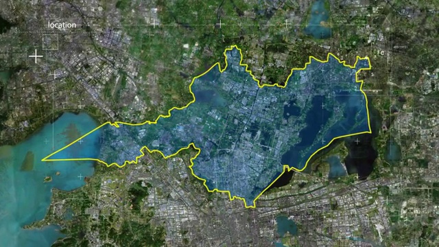 地图 地球俯冲定位 中国 江苏 全球定位系统  航拍视角 影视频素材