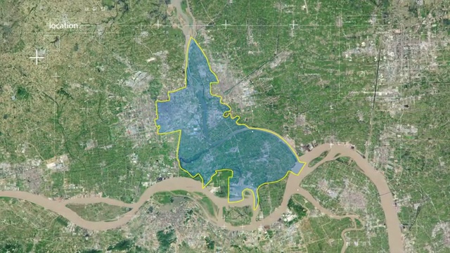 地图 地球俯冲定位 中国 江苏 全球定位系统  航拍视角 影视频素材