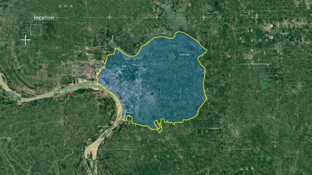 地图 地球俯冲定位 中国 湖北 全球定位系统  航拍视角 影视频素材