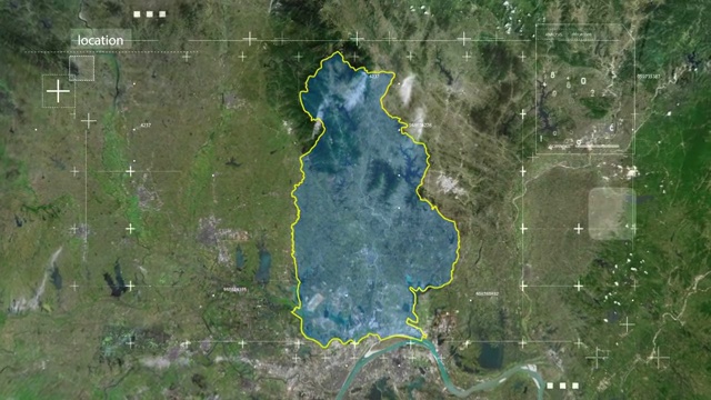 地图 地球俯冲定位 中国 湖北 全球定位系统  航拍视角 影视频素材