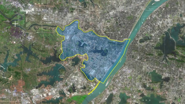 地图 地球俯冲定位 中国 湖北 全球定位系统  航拍视角 影视频素材