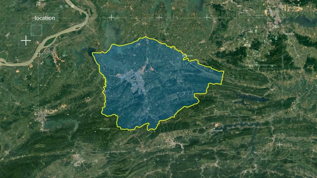 地图 地球俯冲定位 中国 湖北 全球定位系统  航拍视角 影视频素材