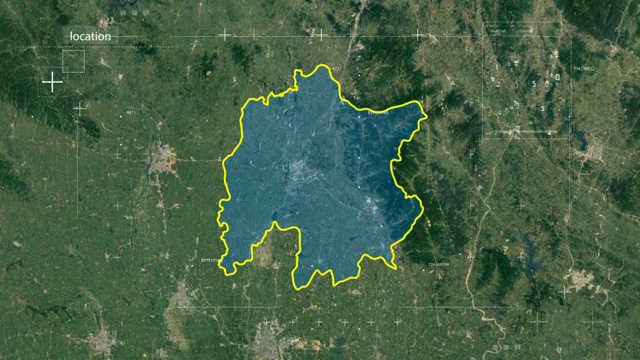 地图 地球俯冲定位 中国 湖北 全球定位系统  航拍视角 影视频素材