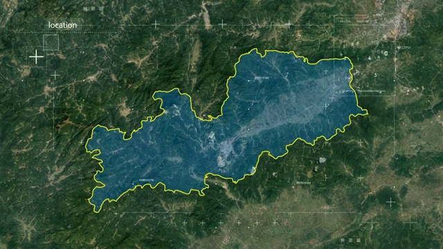 地图 地球俯冲定位 中国 江西 全球定位系统  航拍视角 影视频素材