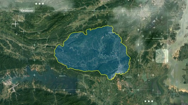 地图 地球俯冲定位 中国 江西 全球定位系统  航拍视角 影视频素材