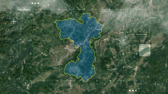 地图 地球俯冲定位 中国 江西 全球定位系统  航拍视角 影视频素材