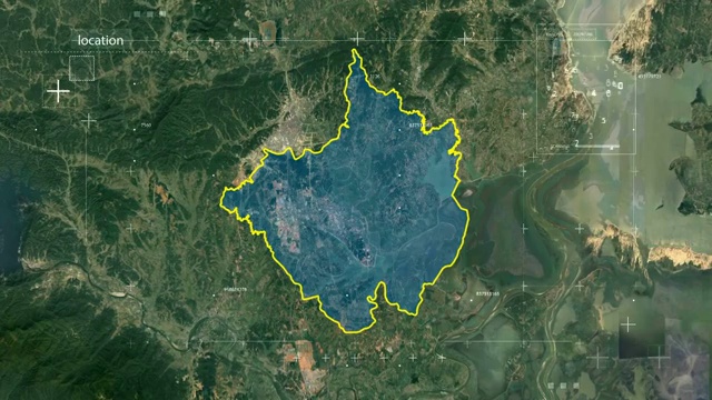 地图 地球俯冲定位 中国 江西 全球定位系统  航拍视角 影视频素材