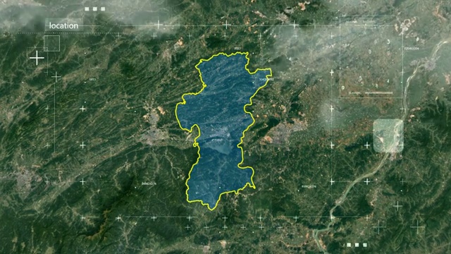 地图 地球俯冲定位 中国 江西 全球定位系统  航拍视角 影视频素材