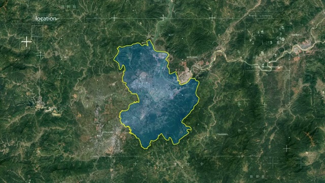 地图 地球俯冲定位 中国 江西 全球定位系统  航拍视角 影视频素材