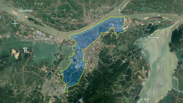 地图 地球俯冲定位 中国 江西 全球定位系统  航拍视角 影视频素材