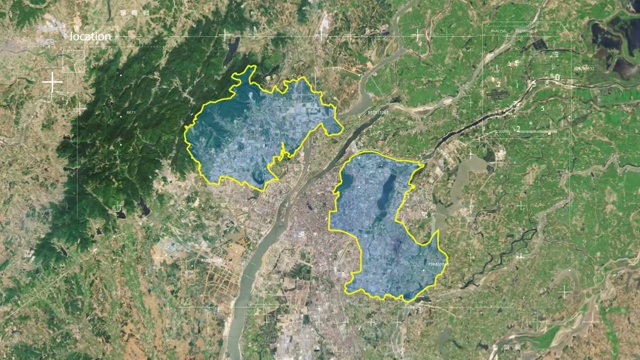 地图 地球俯冲定位 中国 江西 全球定位系统  航拍视角 影视频素材