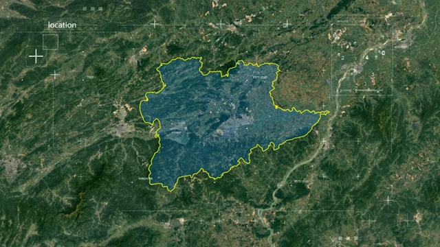 地图 地球俯冲定位 中国 江西 全球定位系统  航拍视角 影视频素材