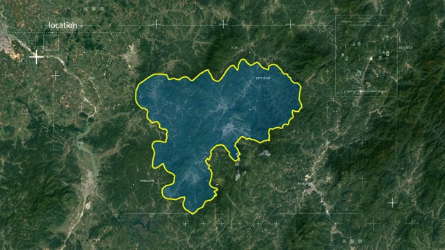 地图 地球俯冲定位 中国 江西 全球定位系统  航拍视角 影视频素材