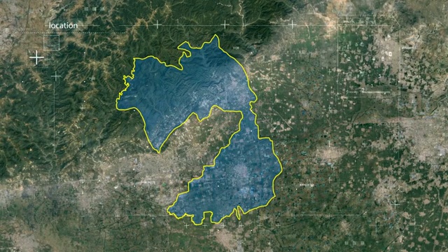 地图 地球俯冲定位 中国 河南 全球定位系统  航拍视角 影视频素材