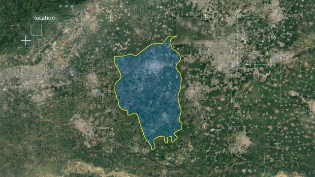 地图 地球俯冲定位 中国 河南 全球定位系统  航拍视角 影视频素材