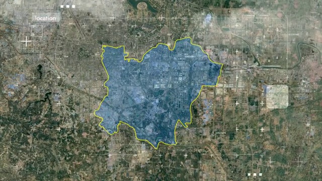 地图 地球俯冲定位 中国 河南 全球定位系统  航拍视角 影视频素材