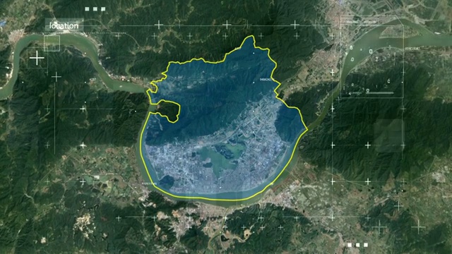 地图,地球俯冲定位,中国,广东,全球定位系统,航拍视角,影片视频素材