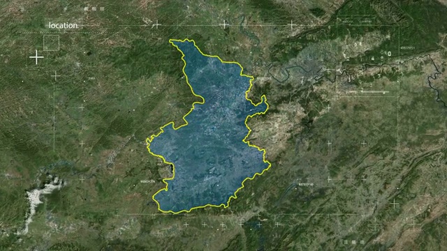 地图,地球俯冲定位,中国,广西,全球定位系统,航拍视角,影片视频素材