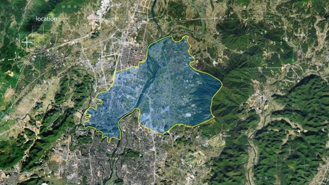 地图,地球俯冲定位,中国,广西,全球定位系统,航拍视角,影片视频素材