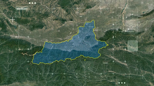 地图 地球俯冲定位 中国 陕西 全球定位系统  航拍视角 影视频素材