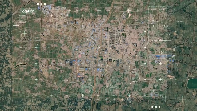 地图 地球俯冲定位 中国 山东 全球定位系统  航拍视角 影视频素材