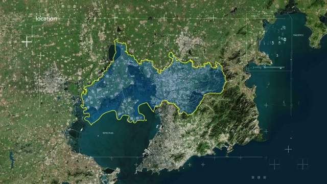 地图 地球俯冲定位 中国 山东 全球定位系统  航拍视角 影视频素材