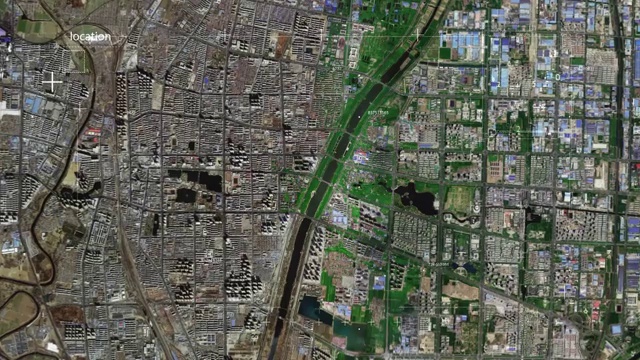 地图 地球俯冲定位 中国 山东 全球定位系统  航拍视角 影视频素材