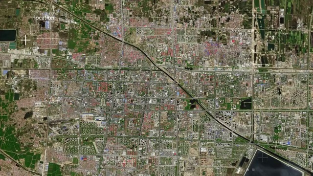 地图 地球俯冲定位 中国 山东 全球定位系统  航拍视角 影视频素材