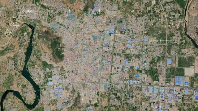 地图 地球俯冲定位 中国 山东 全球定位系统  航拍视角 影视频素材