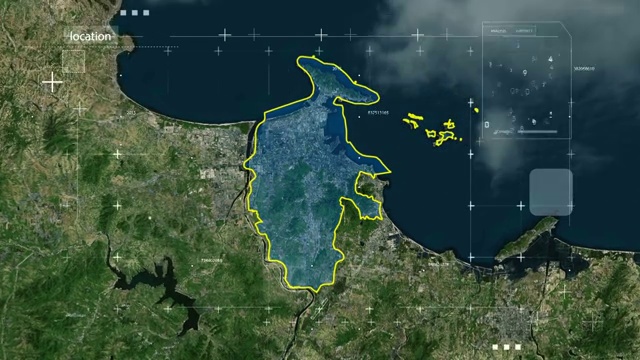 地图 地球俯冲定位 中国 山东 全球定位系统  航拍视角 影视频素材