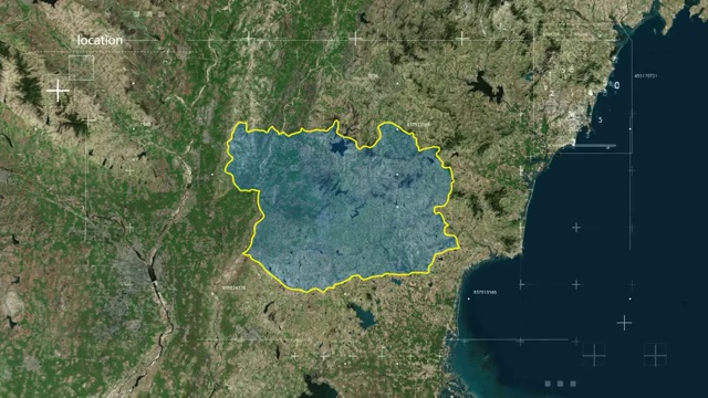 地图 地球俯冲定位 中国 山东 全球定位系统  航拍视角 影视频素材