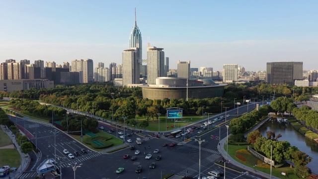 城市交通空镜航拍视频素材