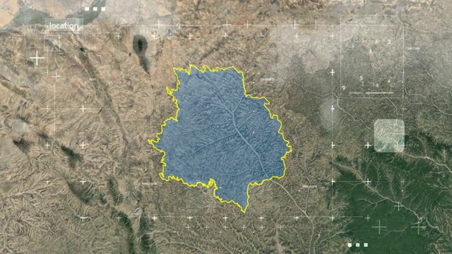 宇宙地球俯冲定位中国甘肃环县视频素材