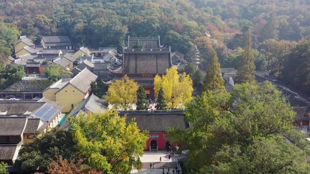 南京栖霞山栖霞寺秋季风光视频素材