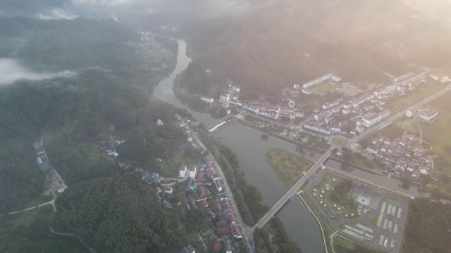 靖安晨曦航拍视频素材