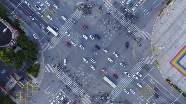 城市路口航拍视频下载