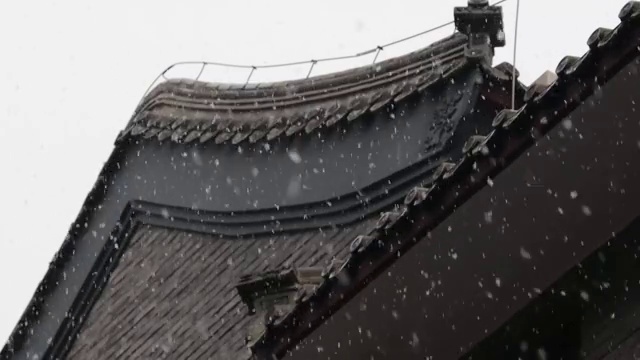 北京古建筑的雪景视频素材