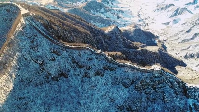 北京箭扣长城雪景视频素材